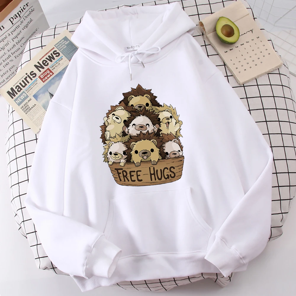 

Free Hugs A Basket Of Cute Little Bears Hoodie Mens Comfortable Oversize Hoodies Graphics O-Neck Tracksuit Vintage Casual Tops