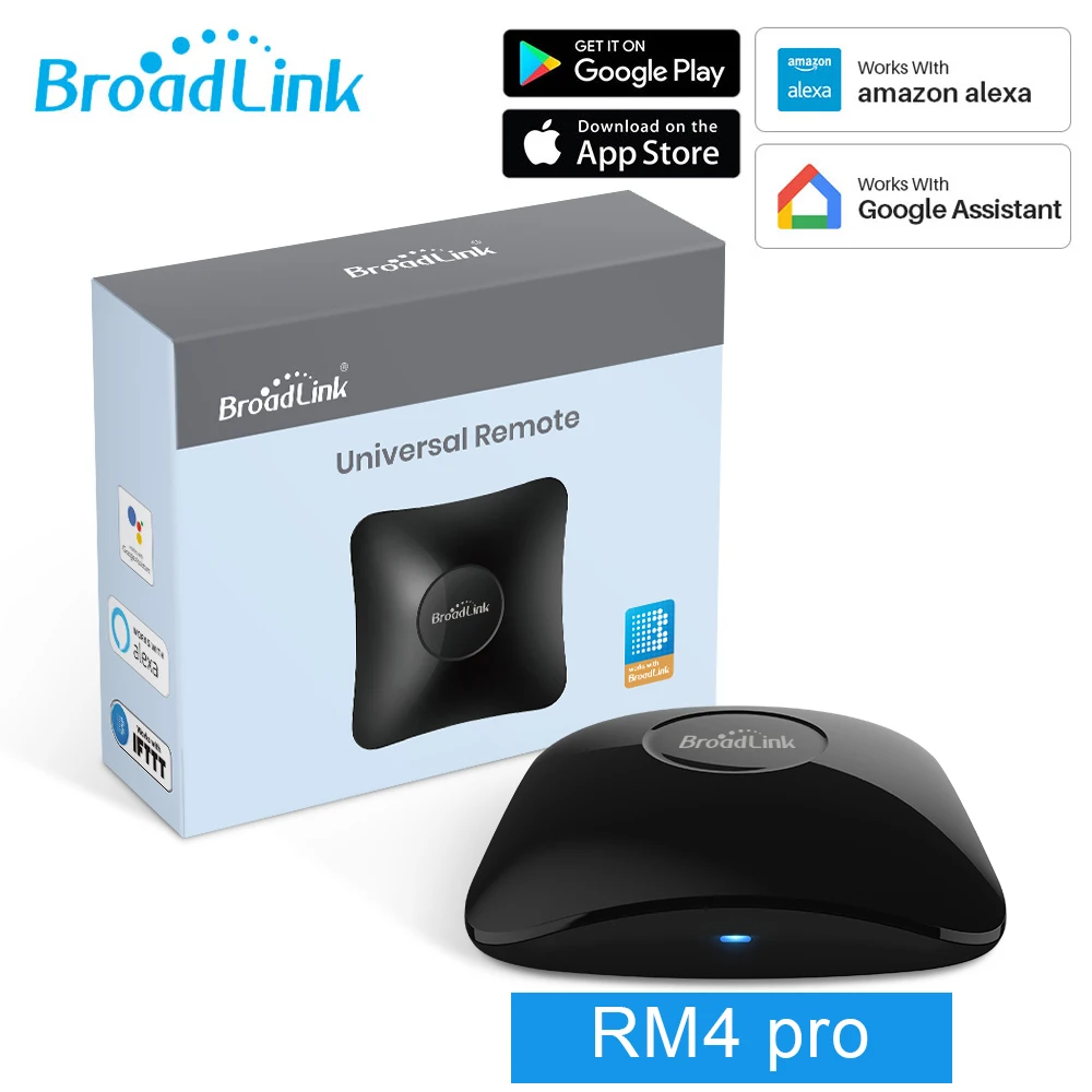 BroadLink RM4 Pro WiFi Smart Home Automation Universal Remote Controller  WiFi+IR+RF Switch App Control Timer Compatible with Smart Home Automation 