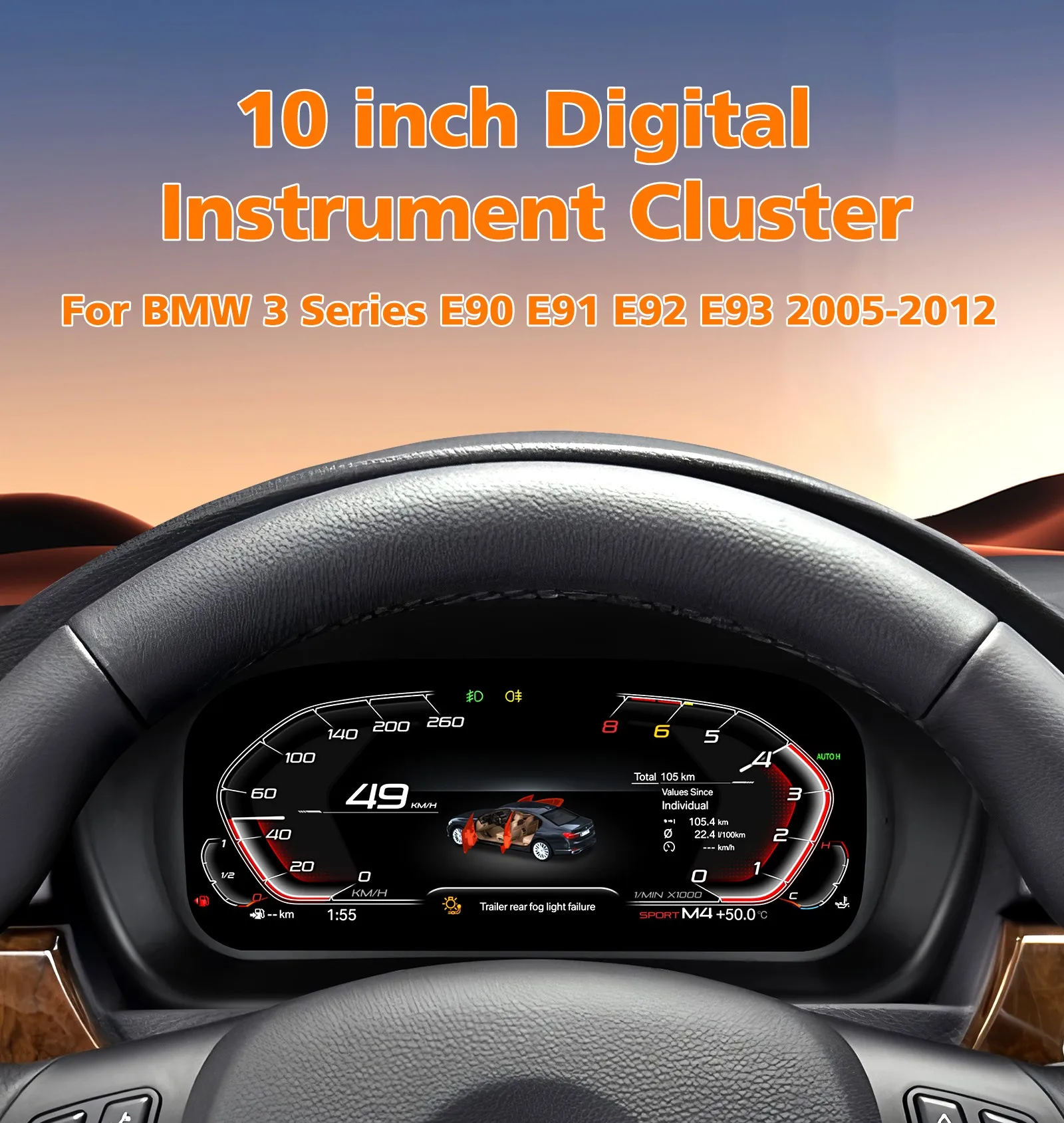 Panel de Instrumentos para BMW Serie 3 E90/E91/E92/E93 2005-2012, Velocímetro, Indicadores, Pantalla Digital 1