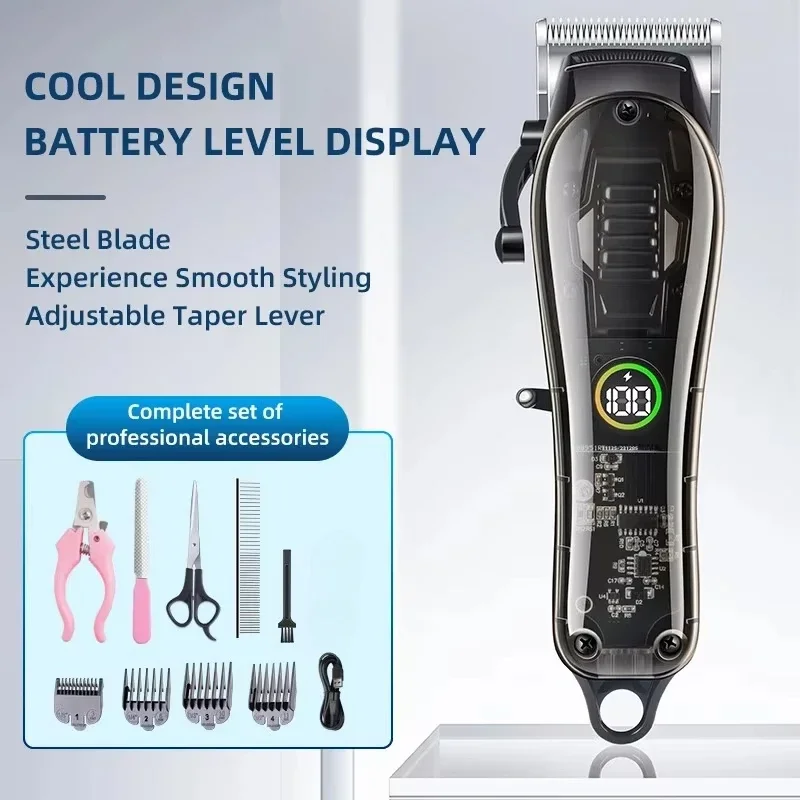 LED Dog Clipper Dog Hair Clippers Grooming (Pet/Cat/Dog/Rabbit) Haircut Trimmer Shaver Set PetsFader