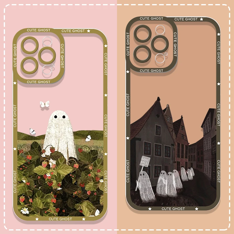 Cute Cartoon Little Ghost Clear Soft Phone Case