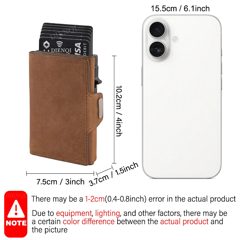 Elegant Genuine Leather RFID-Blocking Cardholder - Slim, Stylish Gift