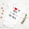 I Love My Uncle This Much Newborn Baby Romper Infant Girls Boys Short Sleeve Clothes Ropa Funny Cute Smile Printed Bodysuit Gift 1