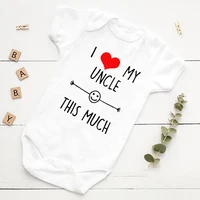 I Love My Uncle This Much Newborn Baby Romper Infant Girls Boys Short Sleeve Clothes Ropa Funny Cute Smile Printed Bodysuit Gift 1