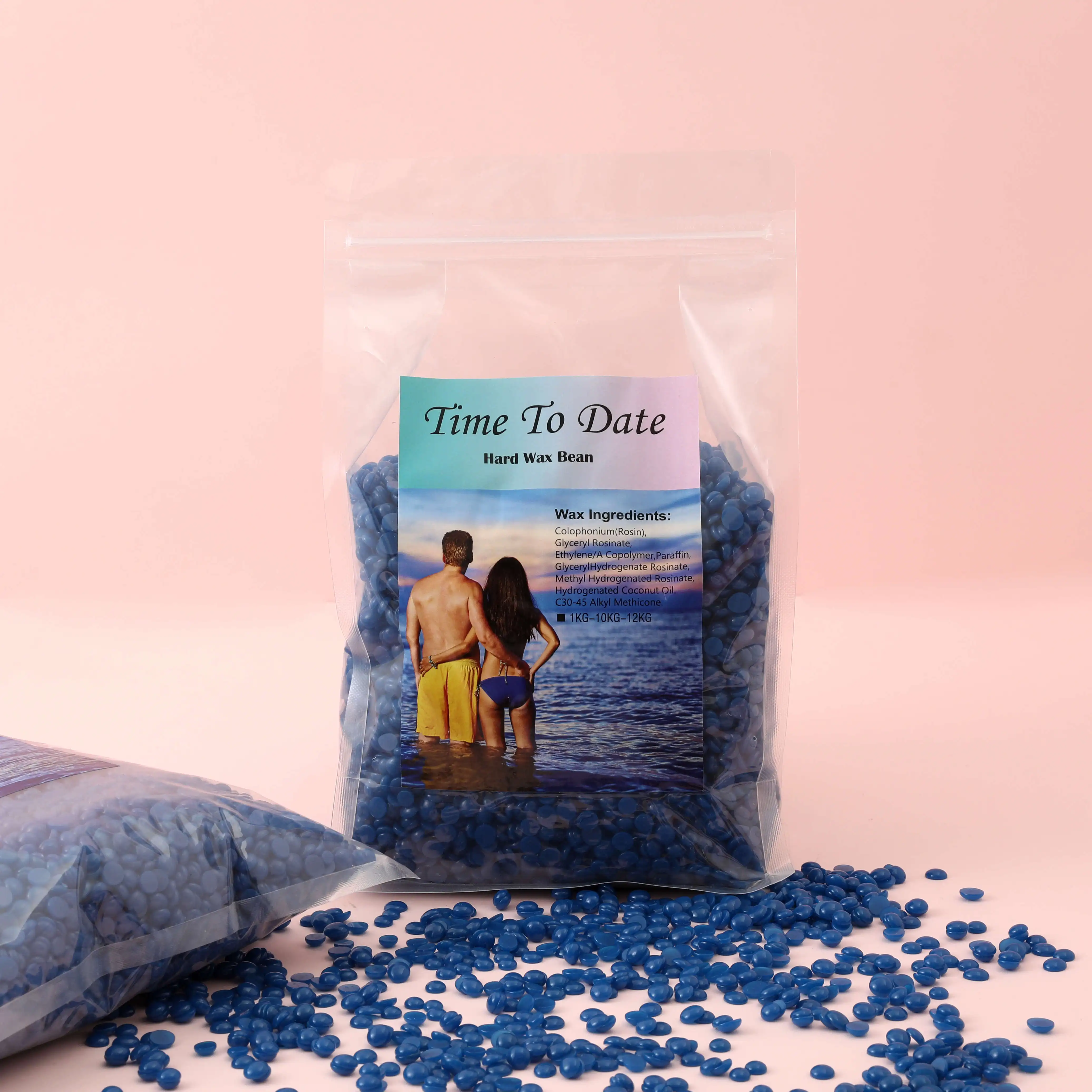 Sensitive skin dry fast waxing rosin hard wax beans azulene blue chamomile painless body face hair removal 1kg 2.2 Lb 2.2 pound