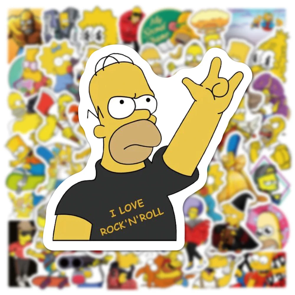 10/30/50pcs Cartoon Comedy Simpson Family Stickers Funny Decals Toys DIY Skateboard Motorcycle Laptop Cute Anime Kids Sticker 3