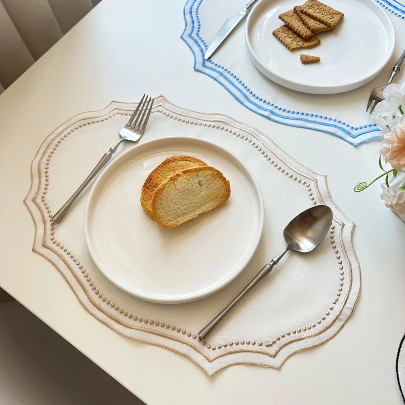 Y2k Vintage French Lace Table Mat Embroidered Napkins Tablecloth Decorative Pastoral Washable Lace Table Place Mat 2025 New