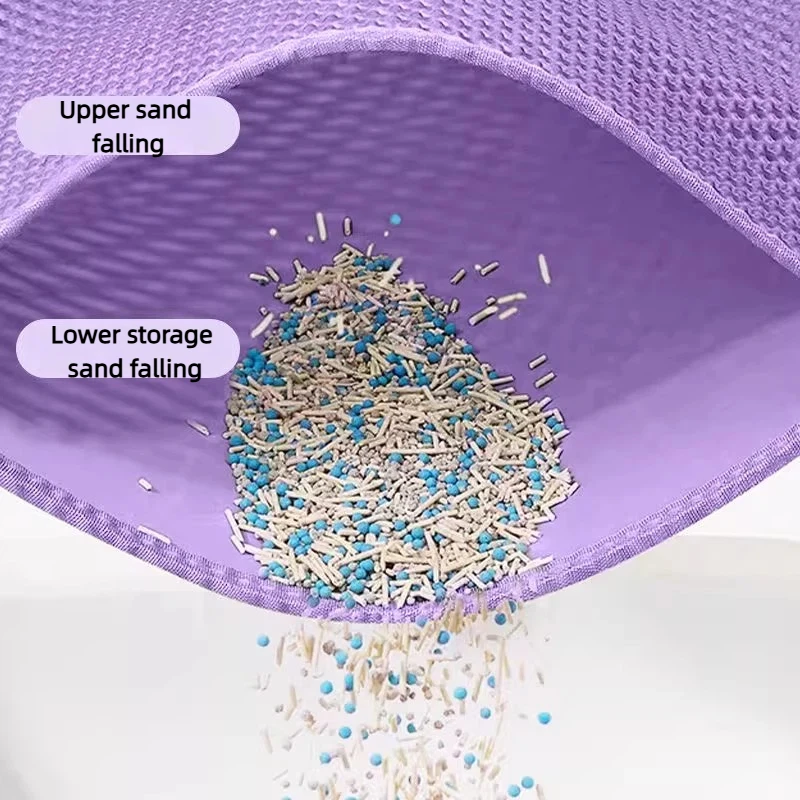 Purple Cat Litter Mat Double Layer Pet Non Slip Big Pet Litter Box Filter Mat Wear Resistant Waterproof Anti-slip Cat Litter Mat 5