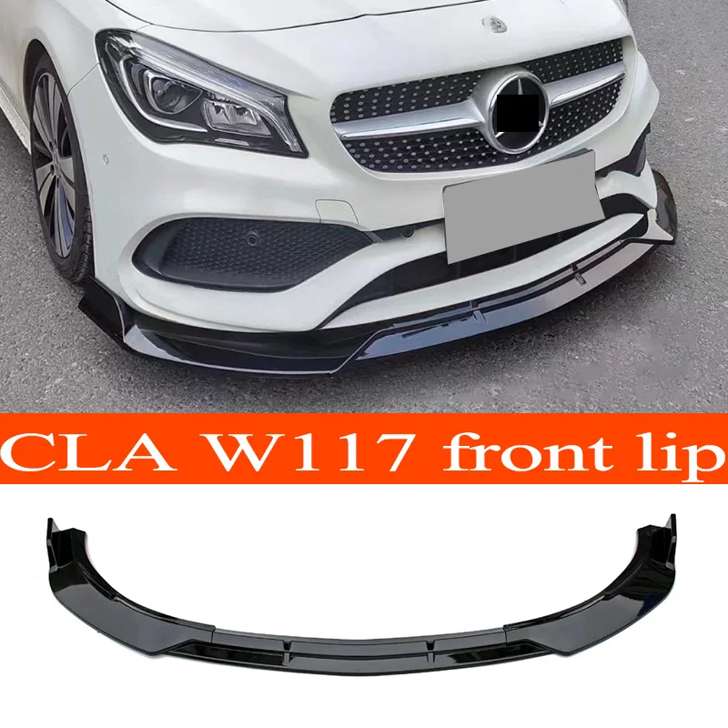 

W117 ABS углеродный внешний вид/Блеск черный 3 шт./комплект Автомобильный передний бампер губы разветвители для Mercedes-Benz W117 2013-2019