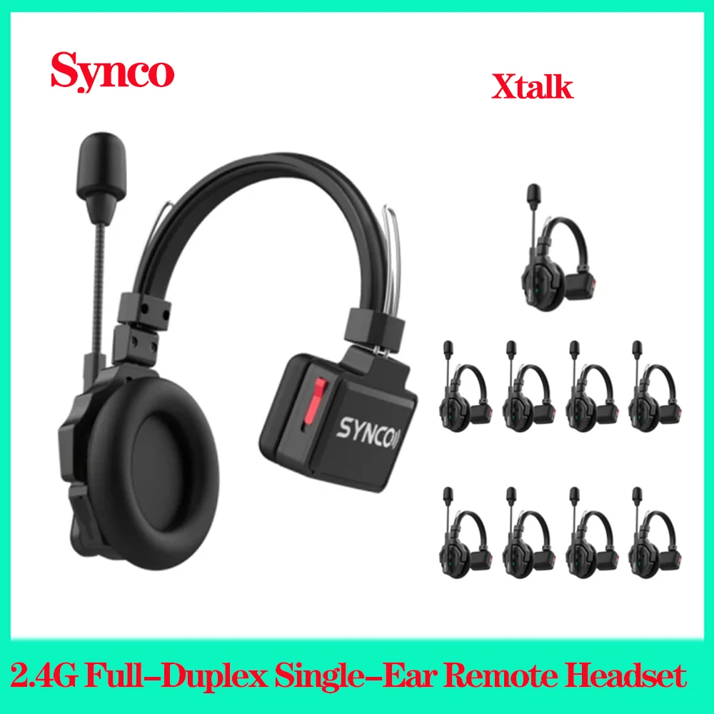 

Synco Xtalk 2.4G Full-Duplex Single-Ear Remote Headset Wireless Intercom System for Film and Television Shooting Team Studio X5