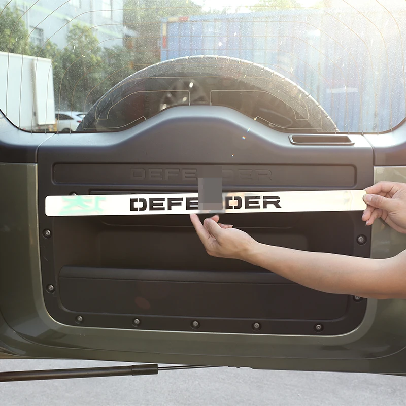 

For Land Rover Defender 2020-2022 trunk door slot word label decorative sticker stainless steel car modification accessories