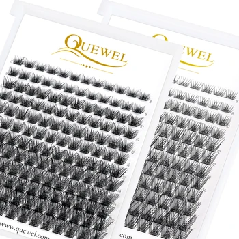 Quewel Lashes DIY 144pcs Cluster Eyelash Extension Fluffy Soft Lashes Premade Volume Fans Segmented Faux Mink Eyelash Supplies 1
