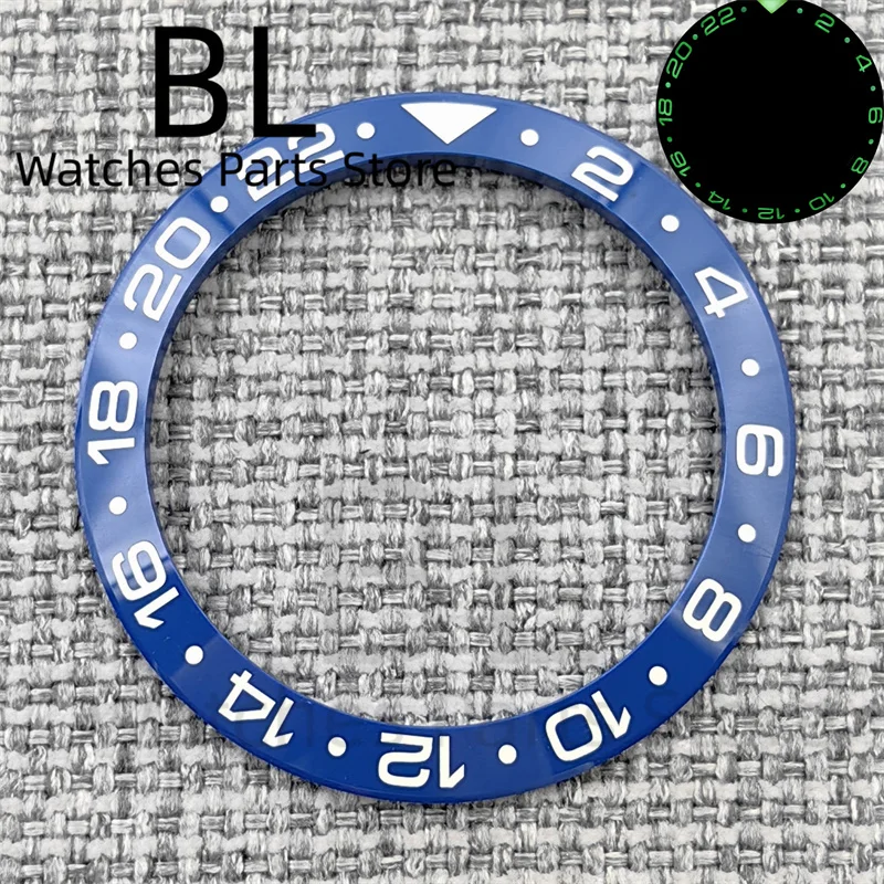 Ceramic Multi-Color GMT Watch Bezel with Green Luminous