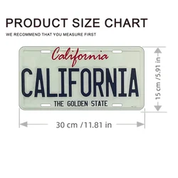 California Metal Sign - Durable Aluminum Wall Art, Waterproof & Dustproof Decor for Home, Office, or Bar