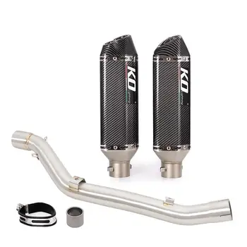 51MM Exhaust Pipe For Suzuki DR650  S  SE 19-22 Motorcycle Muffler Mid Link Pipe Escape Connect Tube Slip On Stainless Steel