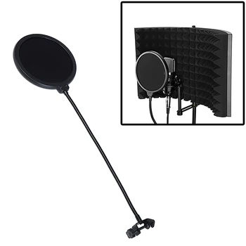 Scudo per microfono per accessori per la registrazione parlante Microfono da studio a doppio strato Filtro anti-pop Maschera flessibile per filtro audio per schermo antivento
