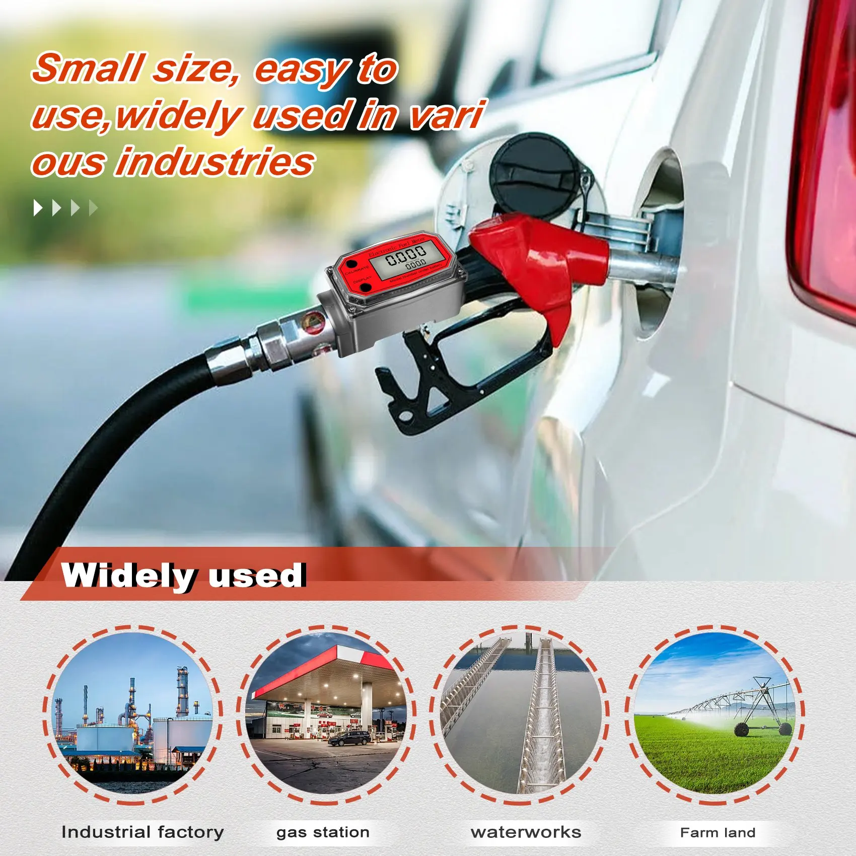2INCH Counter Diesel Petrol Methanol Water Aluminum Alloy Durable Digital Turbine Flow Meter LCD Electronic Fuel Meter Flowmeter