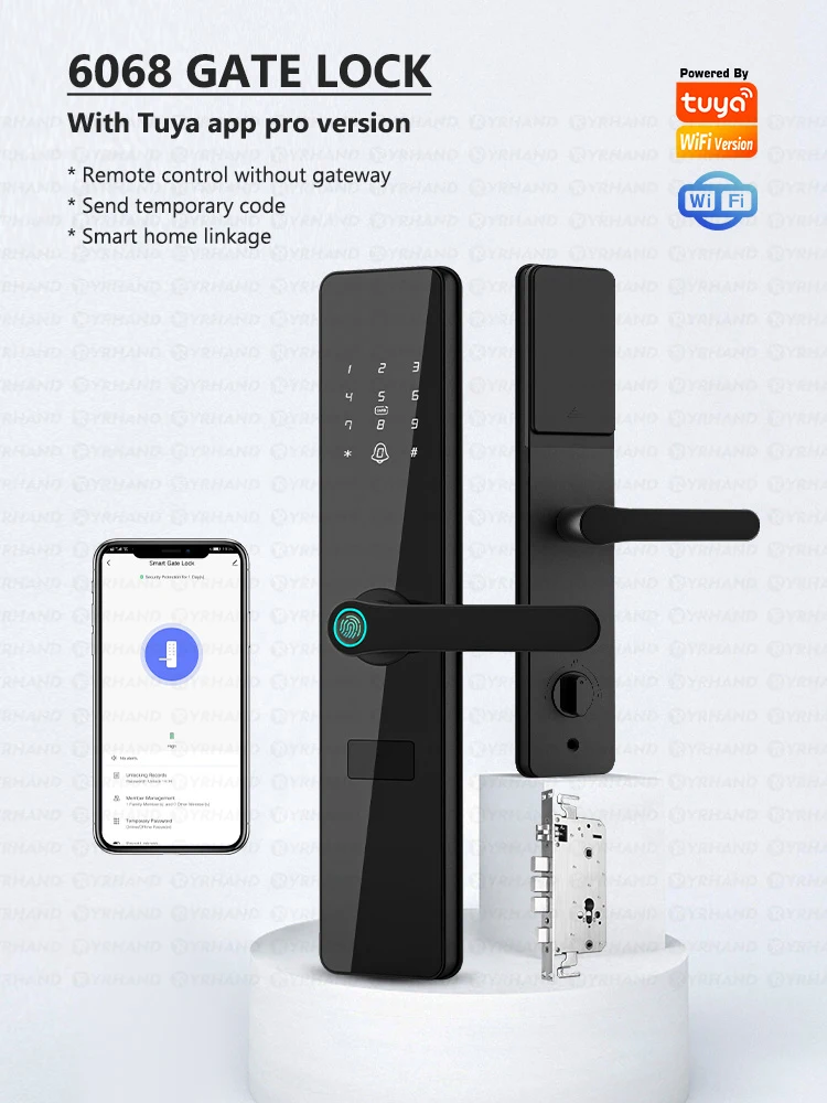 Outside Front Cerradura Inteligente Waterproof Tuya wifi Smart Door Lock Anti-lo
