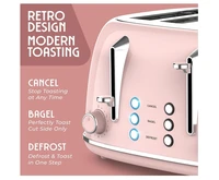 Retro Toaster 4 Slice with Extra Wide Slots Bagel, Defrost, 6 Browning Levels, Dual Independent Controls, Removable Crumb Tray 2