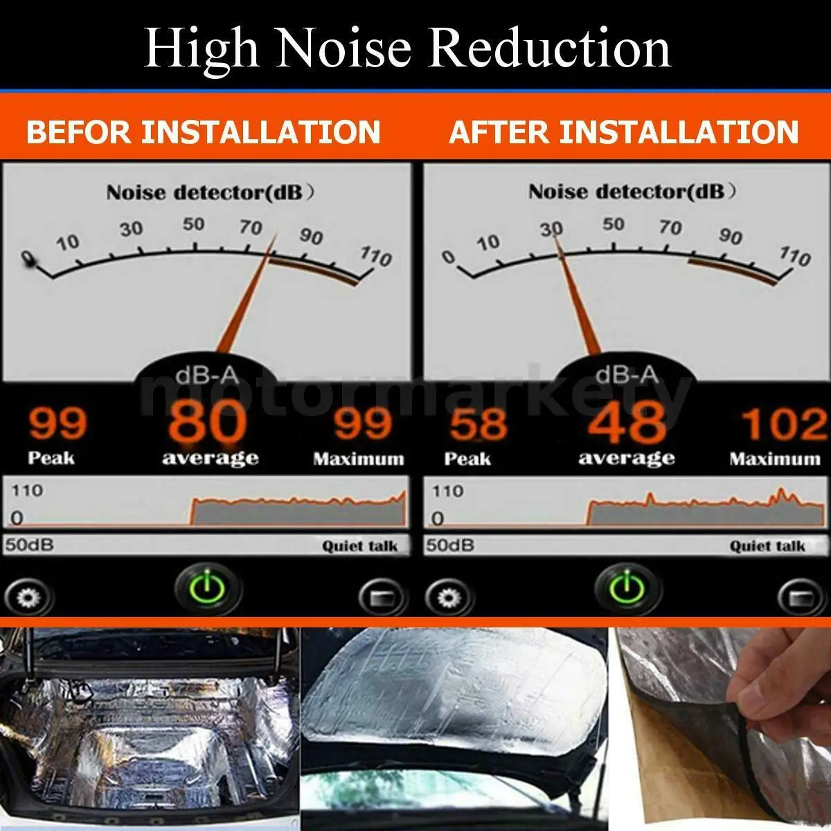 200x50cm 5mm Car Noise Insulation Mat Acoustic Absorption Sound Deadener Heatproof Foam Deadening Mat Car Hood Insulation Silent sound proof mat sound insulation mat sound deadener mat heat insulation mat soundproofing foam sound absorbing foam