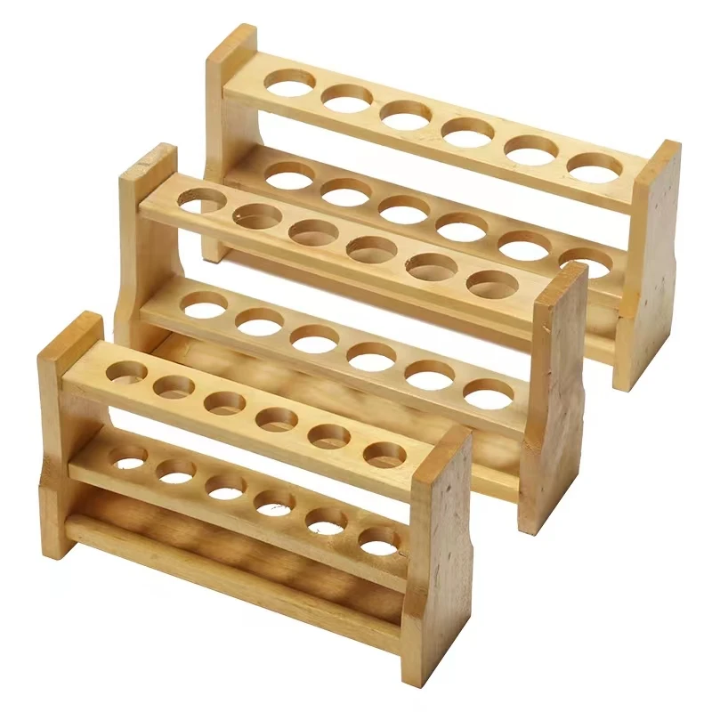 Wooden Test Tube Rack 6 and 12 Holes 10ml 25ml 50ml 100ml wooden test tube rack