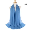 Musulman en mousseline de soie Hijab femmes bulle en mousseline de soie écharpe pour femmes dames voile musulman Islam couleur unie malaisie Musulman Wrap foulards