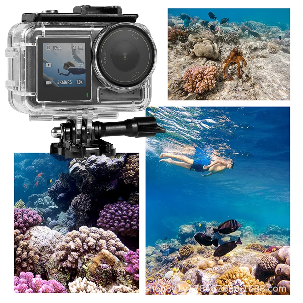 60M Waterproof Case Diving Housing Case with Anti-Fog Underwater Dive Housing Action Camera Accessory for DJI Osmo Action 5 Pro/4/3 Camera Accessories