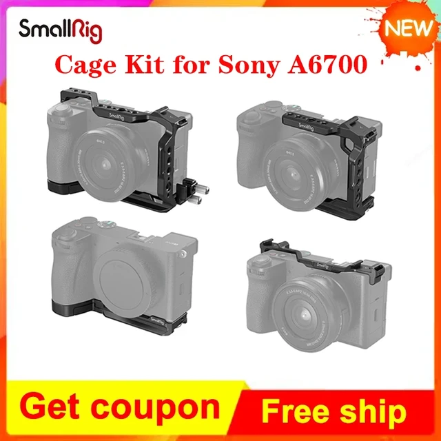 SmallRig Half Cage for Sony Alpha 6700/6600 / 6500/6400, Built-in Quick  Release Plate for Arca-Type, Camera Video Cage with Shoe Mount, 1/4''-20 