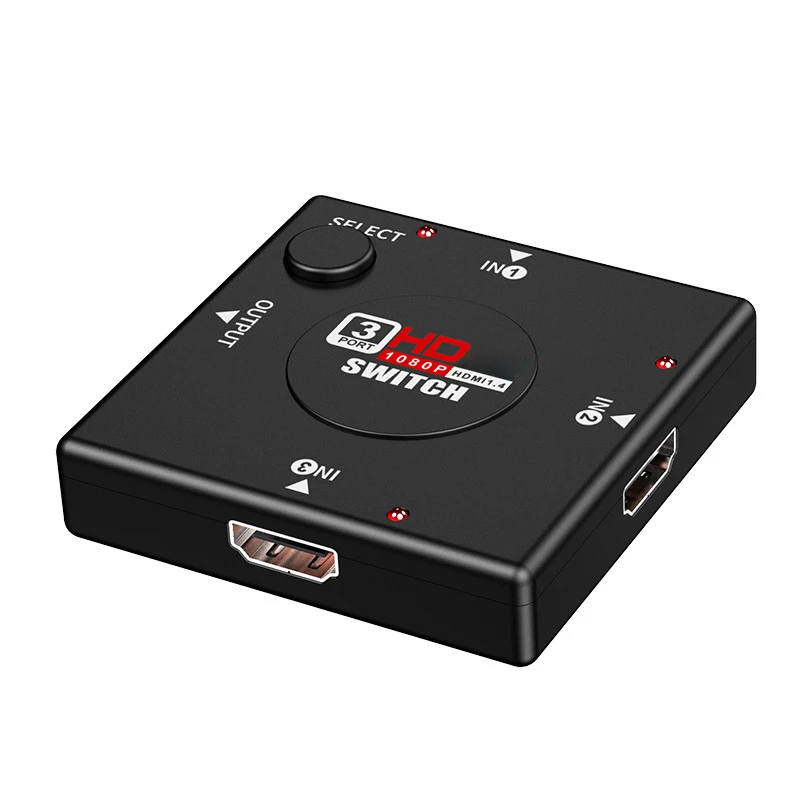 

Qkens 3 входа 1 выход мини 3 порта HDMI-совместимый переключатель мама-мама сплиттер переключатель для HDTV 1080P видео
