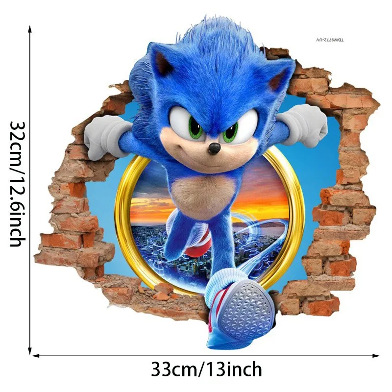 Novo personagem do filme Sonic The Hedgehog Show Cartoon Videogame -  Gráfico de adesivo de 5 polegadas - Adesivo de parede automática para  laptop de parede de automóveis : : Automotivo