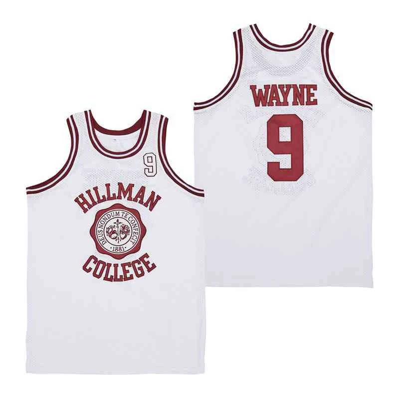 

BG basketball jersey HILLMAN COLLEGE 9 DWAYNE WAYNE Jerseys Embroidery sewing Outdoor sportswear Hip-hop summer white black red