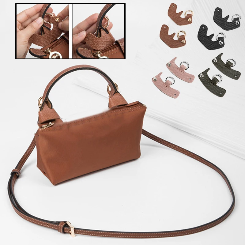 

Bag Transformation Accessories For Longchamp Mini Bag Straps Punch-free Genuine Leather Shoulder Strap Crossbody Conversion