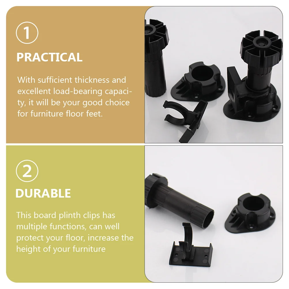 Connector Clamps Plastic Kitchen Leg Plinth Clip Furniture Leveler Chairs Raiser Retainer Replacement Plinth Clamp Cabinet Leveler Clips