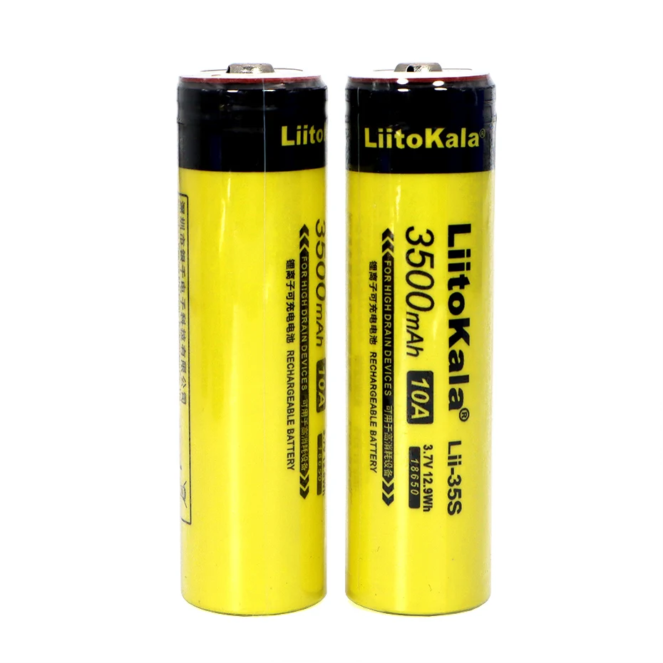 Nova Liitokala Lii35s 18650 Bateria 3.7v 3500mah Bateria de Lítio Recarregável para Lanterna Led Mais Faça Você Mesmo Apontou 10 Peças Lote 2023