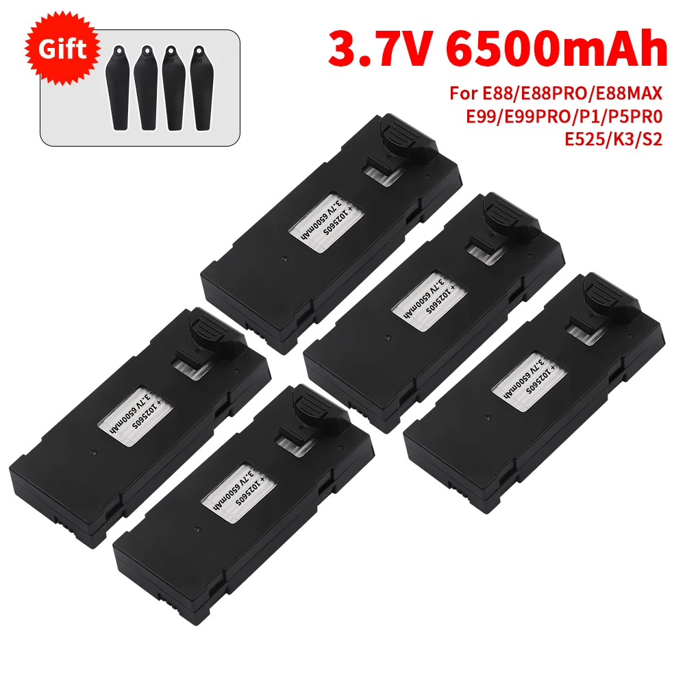 3.7V 6500Mah RC Drone Battery Accessory For E88 E88PRO E99 P1 K3 LsE525 E525 PRO Mini Uav Drone Battery Special Rc Parts power tool battery rechargeable lithium batteries rechargeable nickel zinc batteries rechargeable nickel metal hydride batteries disposable alkaline batteries