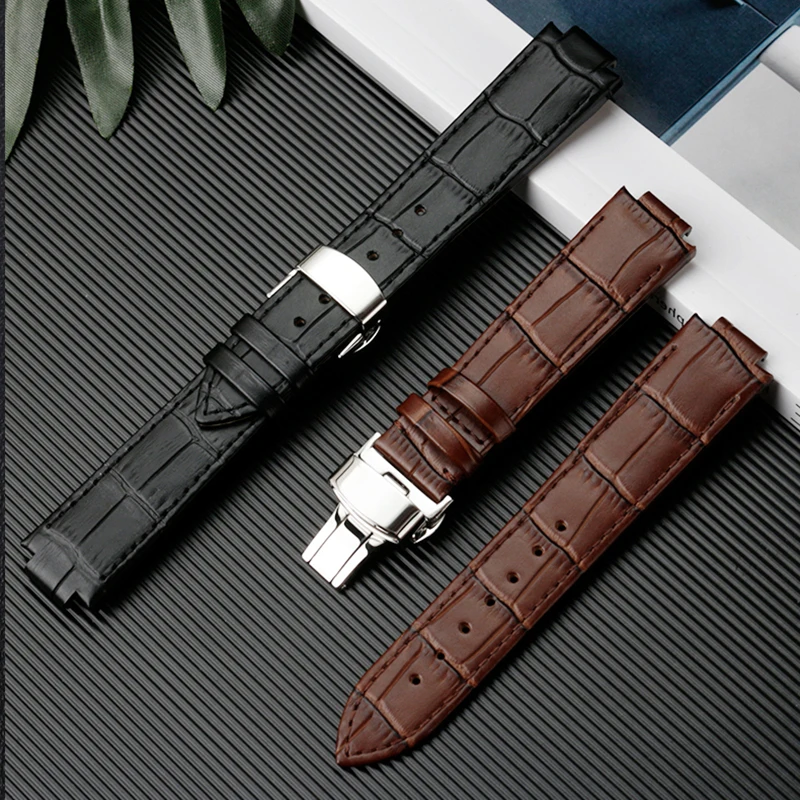 

Convex leather watchband for LV watch tambour series strap men and women's 21 * 12mm Wristband Bracelet quick release series