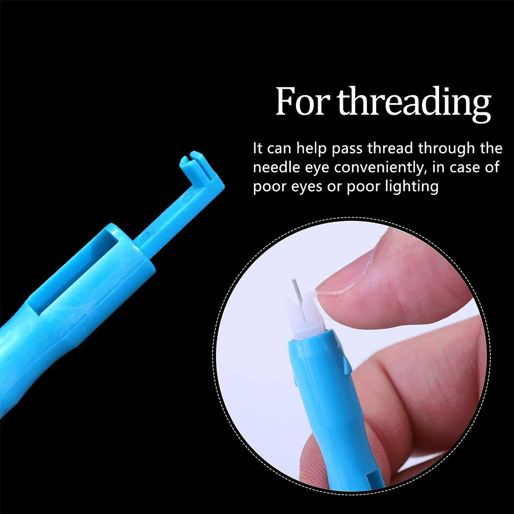 Sewing Tool Blue And White Sewing Machine Needle Inserter Threade Automatic Threader Quick Needle Changer Hold