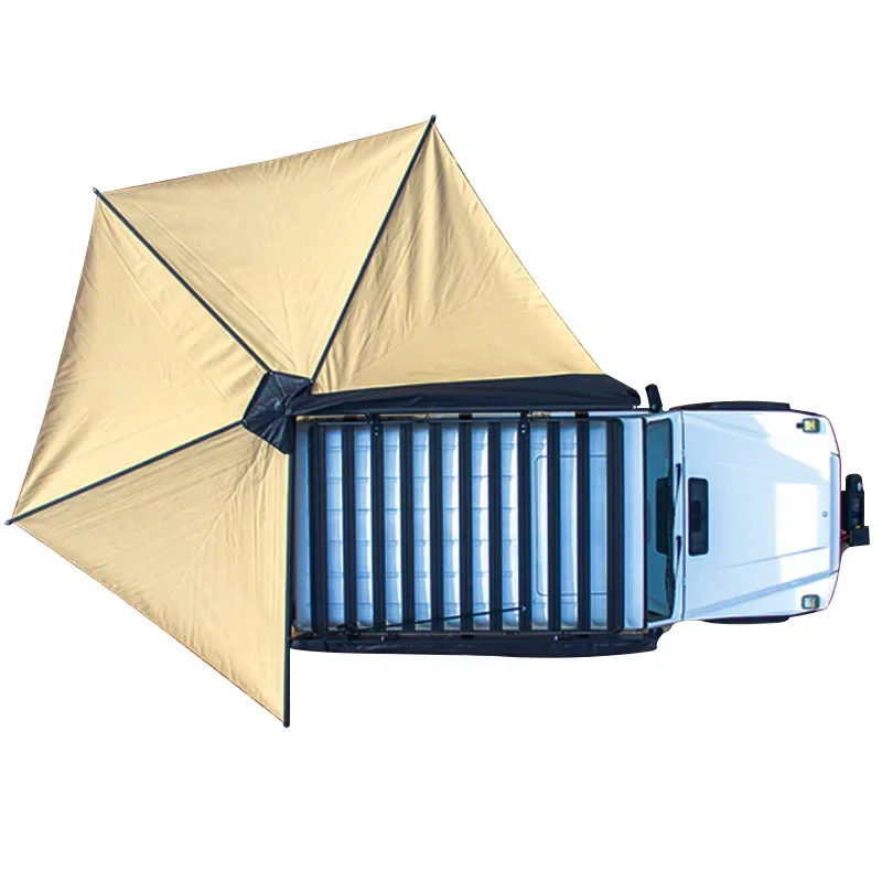 

270 Car Side Awning Camping Equipments SUV Vehicle Top Mounted Automatic Aluminum Frame 4 Panel Tent Pickup custom