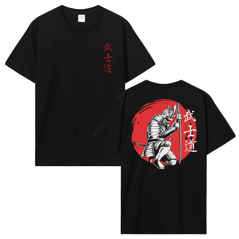 New Japan Samurai Spirit T Shirts Japanese Style Back Print Men
