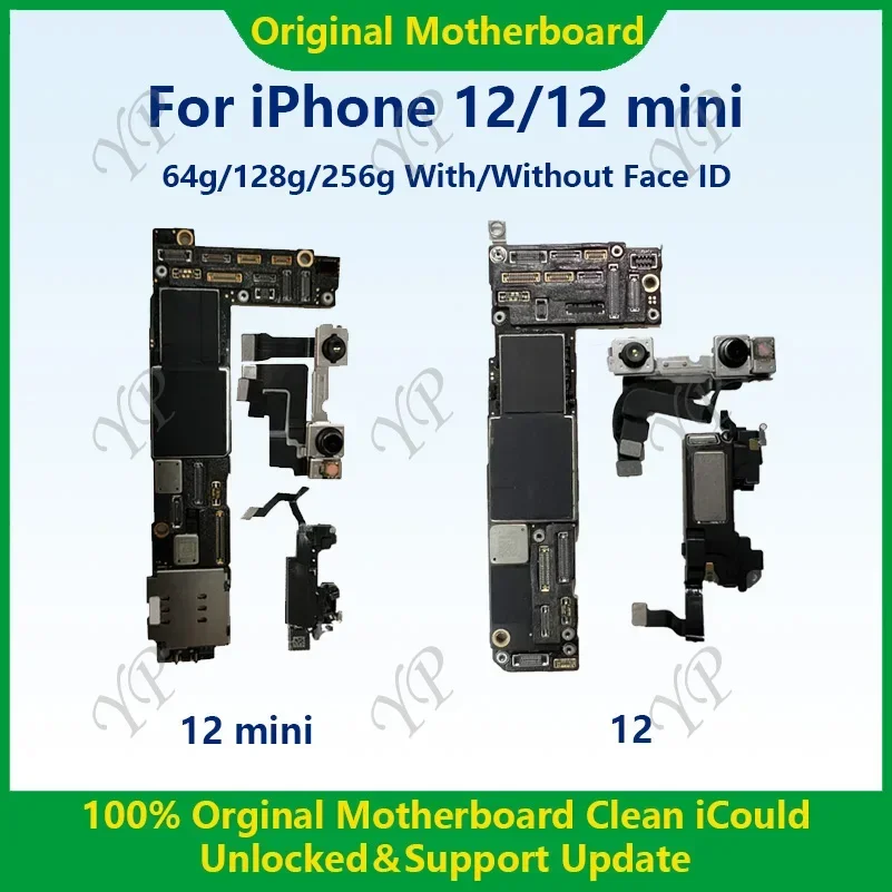 

Fully Tested Authentic Motherboard For iPhone 12 Mini 64g/128g/256g Original Mainboard With Face ID Cleaned iCloud