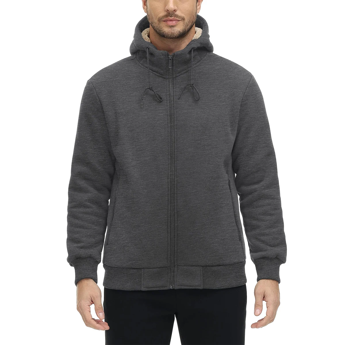 Men's Zip Hoodie Sweatshirt Sherpa Hoodie | Hoodie Zipper