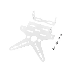 Aluminum Alloy Adjustable Rear License Plate Holder for Motorcycles and Scooters (Silver)