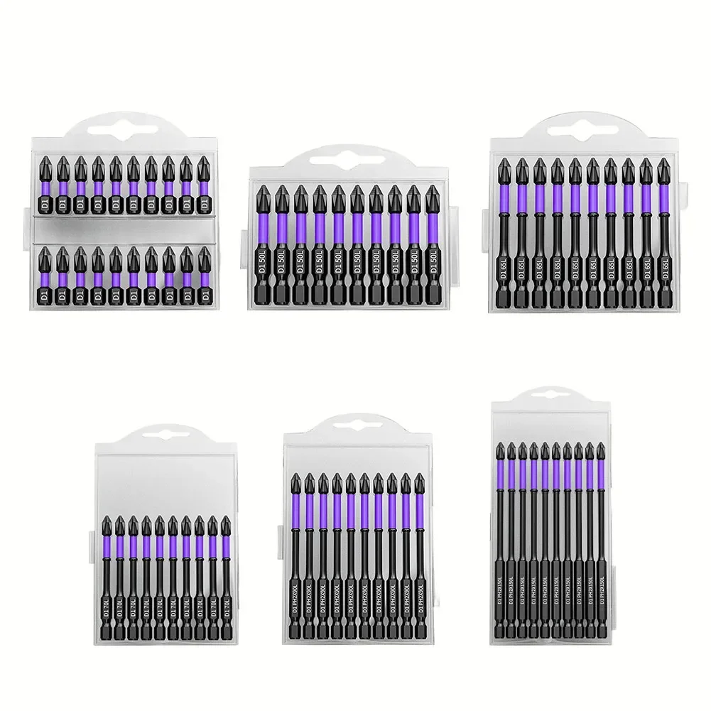 PH2 Cross Screwdriver Set Magnetic Batch Head Hardness Impact Drill Bit Non-slip Screwdriver Hand Tools 25/50/65/70/90/150mm screwdriver set