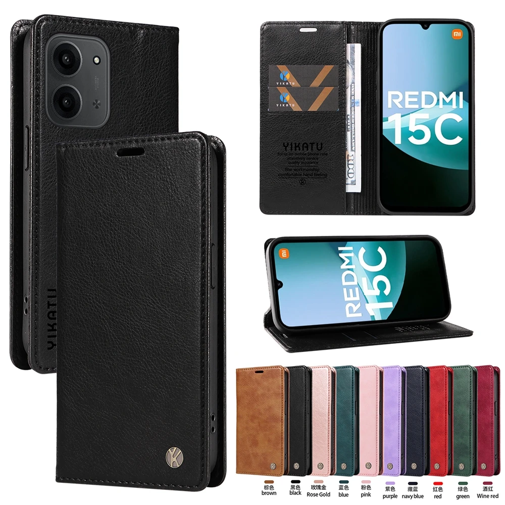 Premium Litchi Stria Magnetic Flip Leather Case