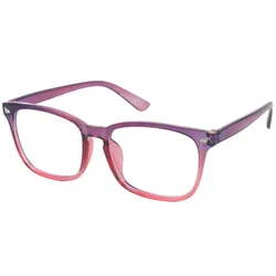 Classic Blue Light Blocking Square Glasses - Anti - Glare Eyewear (5615 - Purple Red)