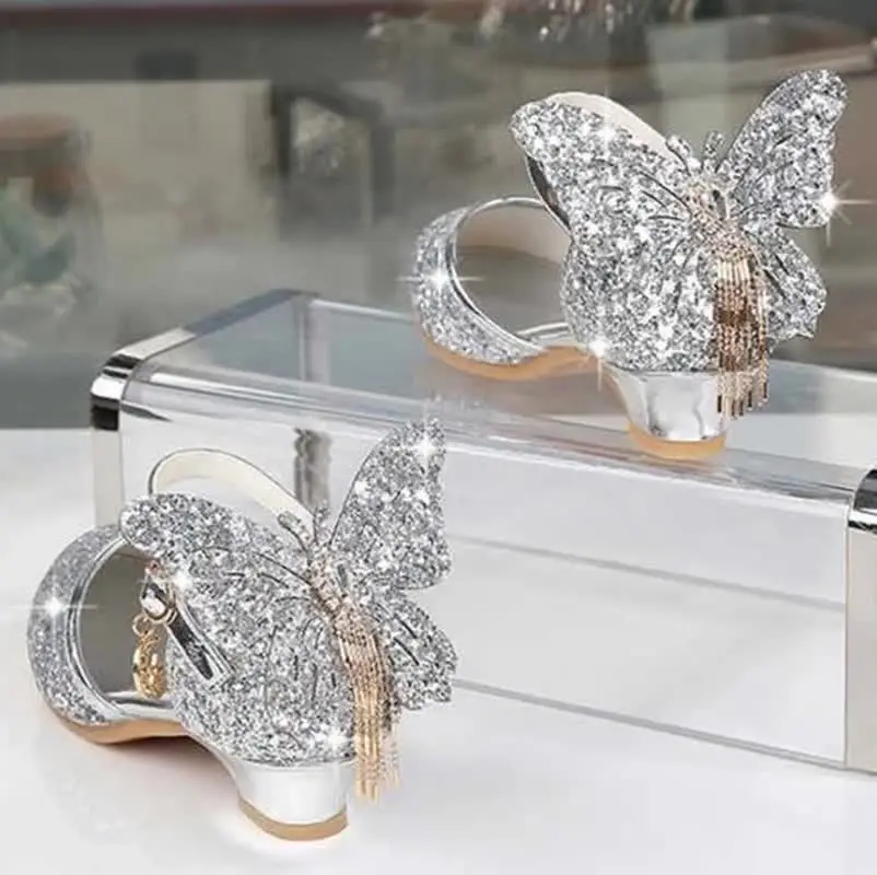 Chaussures Princesse Fille Talon 28 – Escarpins Paillettes Nœud Papillon, Chaussures De Fête & Mariage