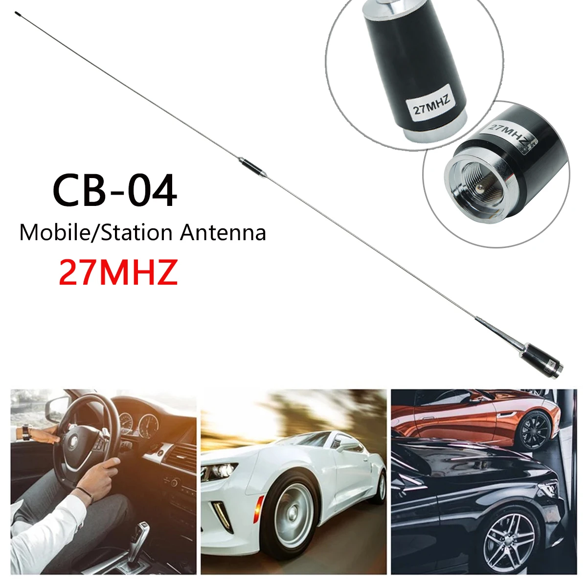 ABBREE CB-04 26-28MHz CB Radio Antenna 27MHz 3.5dBi High Gain PL259 Connectors for CB-27 CB-40M AT-6666 AT-5555N Walkie Talkie |