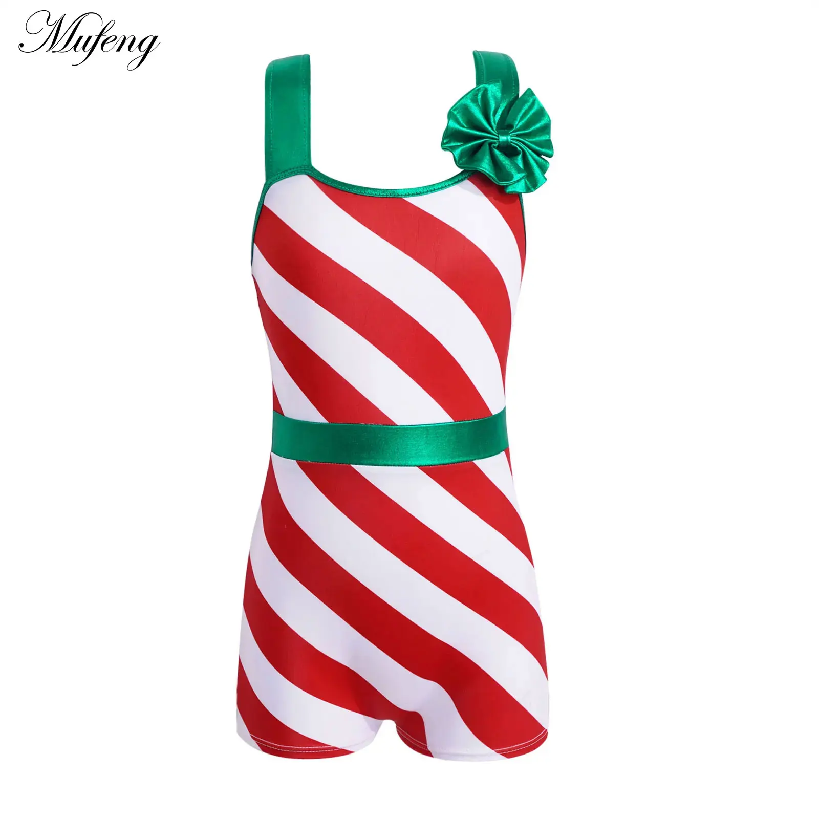

Kid Girls Christmas Dance Costumes Candy Cane Ballet Dance Leotard Biketards Gymnastics Bodysuit Festival Christmas Performance