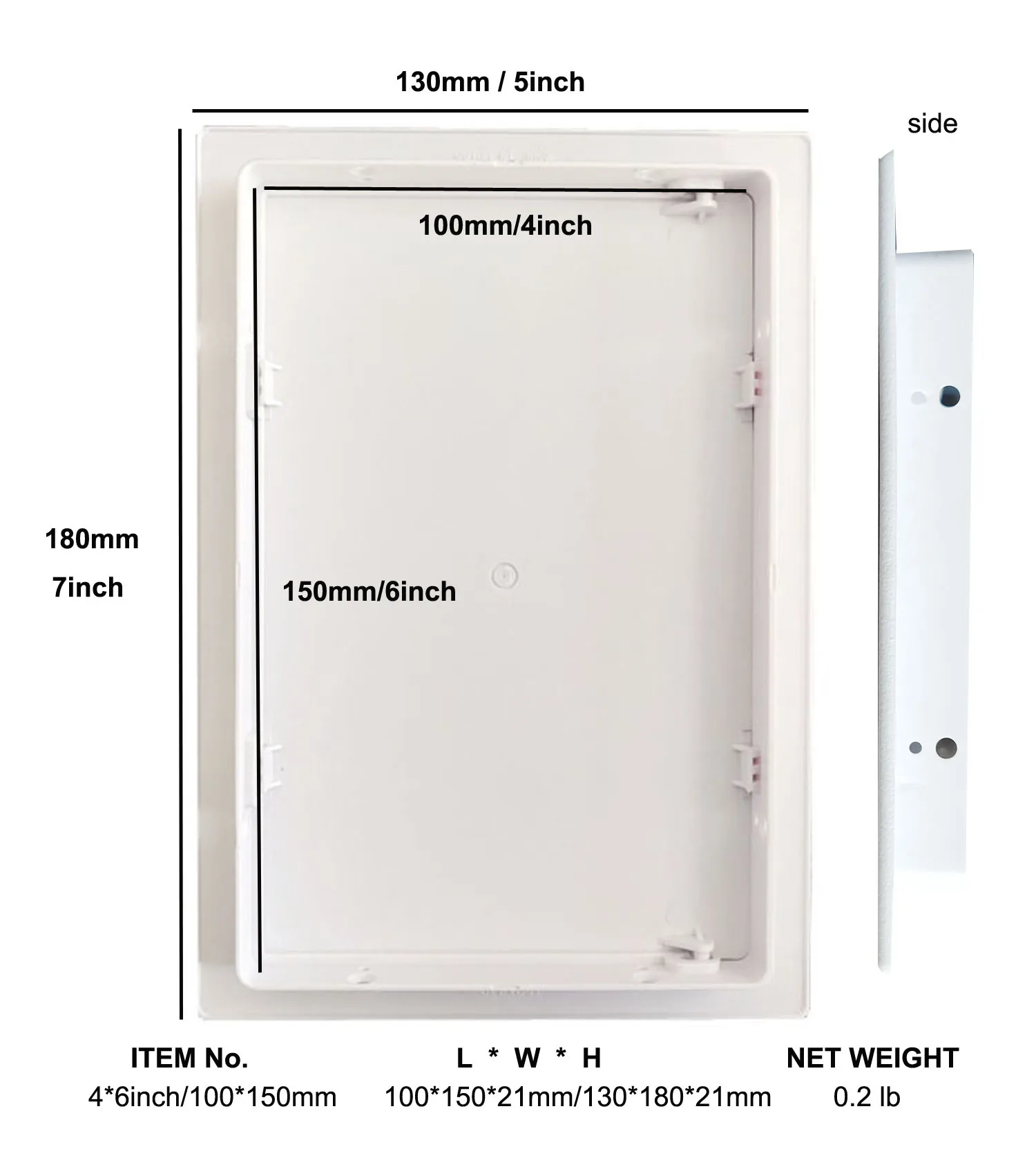 Boomerangg Access Panel High-Grade ABS Plastic Inspection Hatch- Plasterboard & Fuse Box Cover Cabinet-Conceals Wires 150x150 Fits Flush to Surfaces Pipes & More Meters