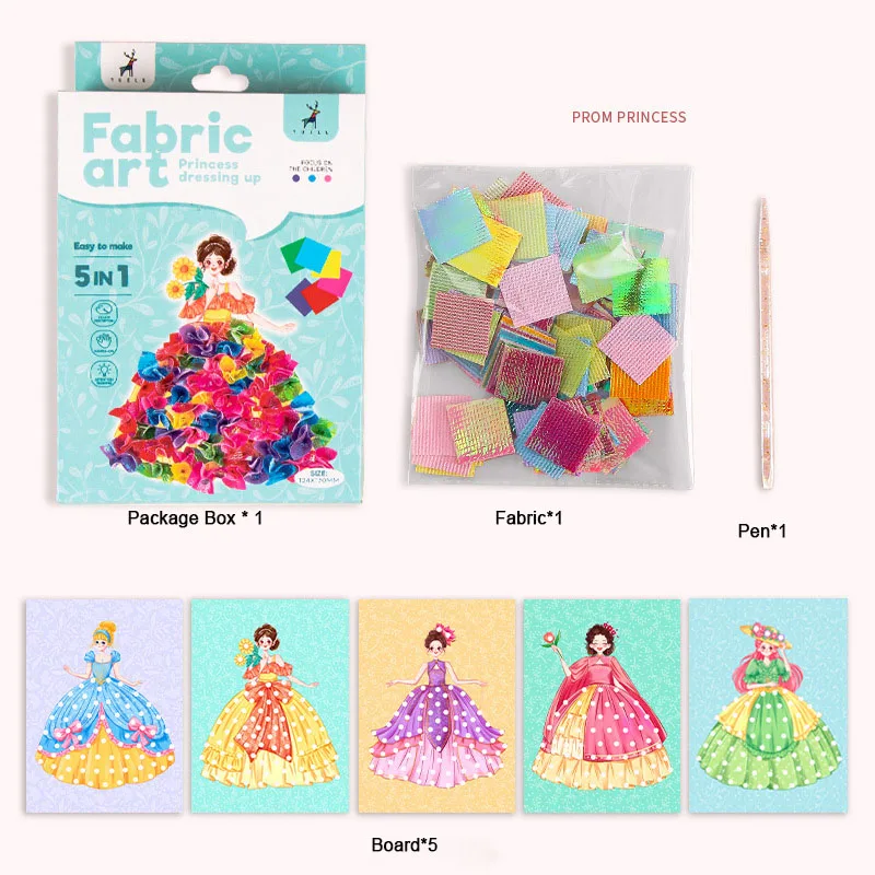 Fabric Art Frenzy: Princess Dress-Up Animal Puzzle & DIY Craft Kit